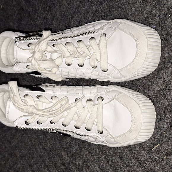 Karl Langerfeld Paris 7M Lace-up white hi tops - Picture 3 of 6